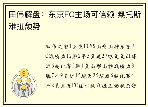 田伟解盘：东京FC主场可信赖 桑托斯难扭颓势